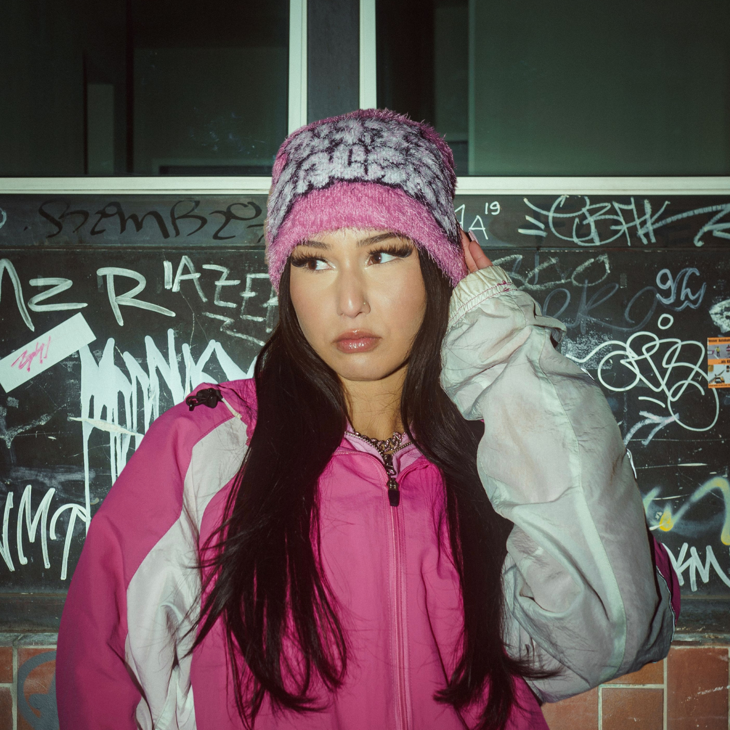 Draft Furry Beanie v2 Fuchsia Pink