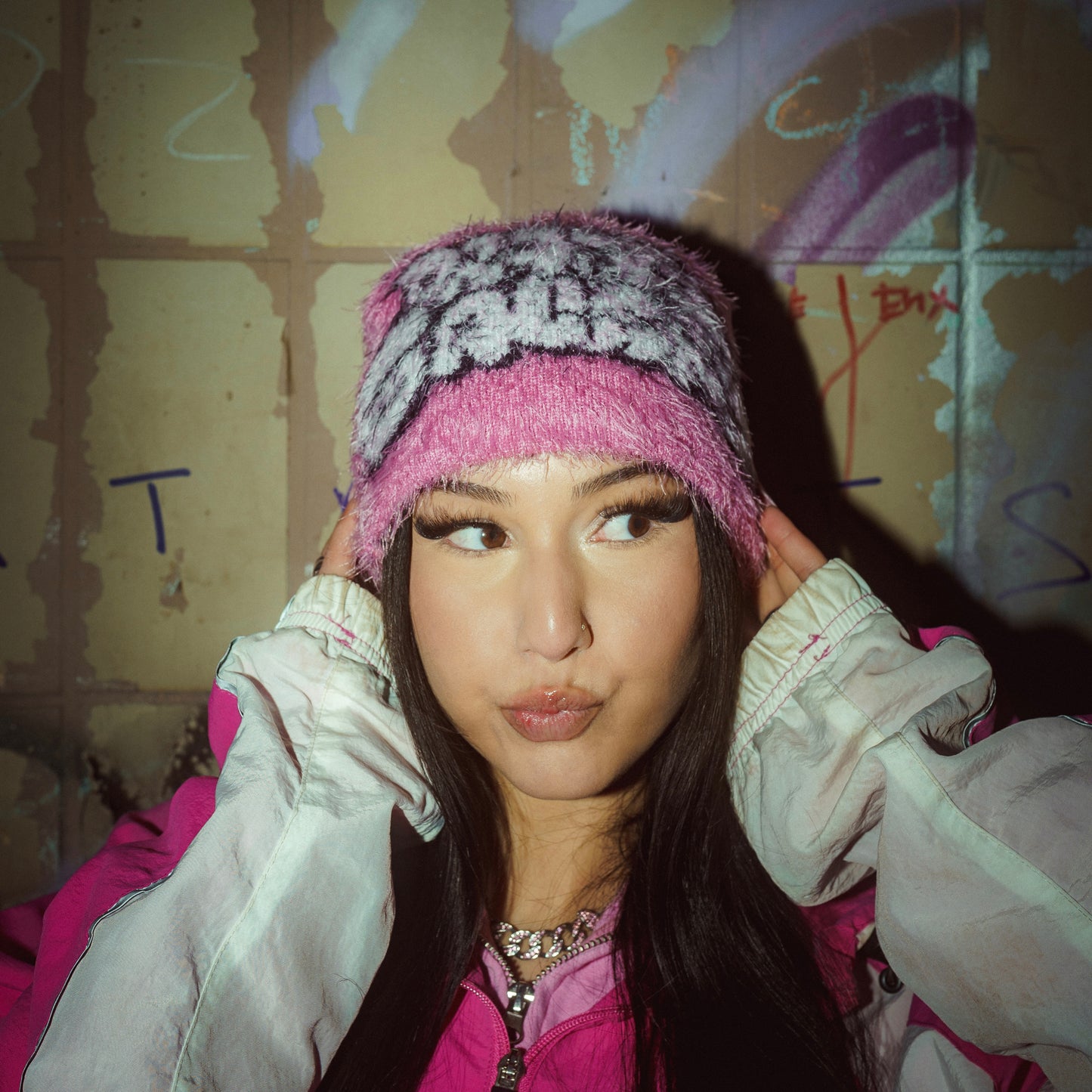 Draft Furry Beanie v2 Fuchsia Pink